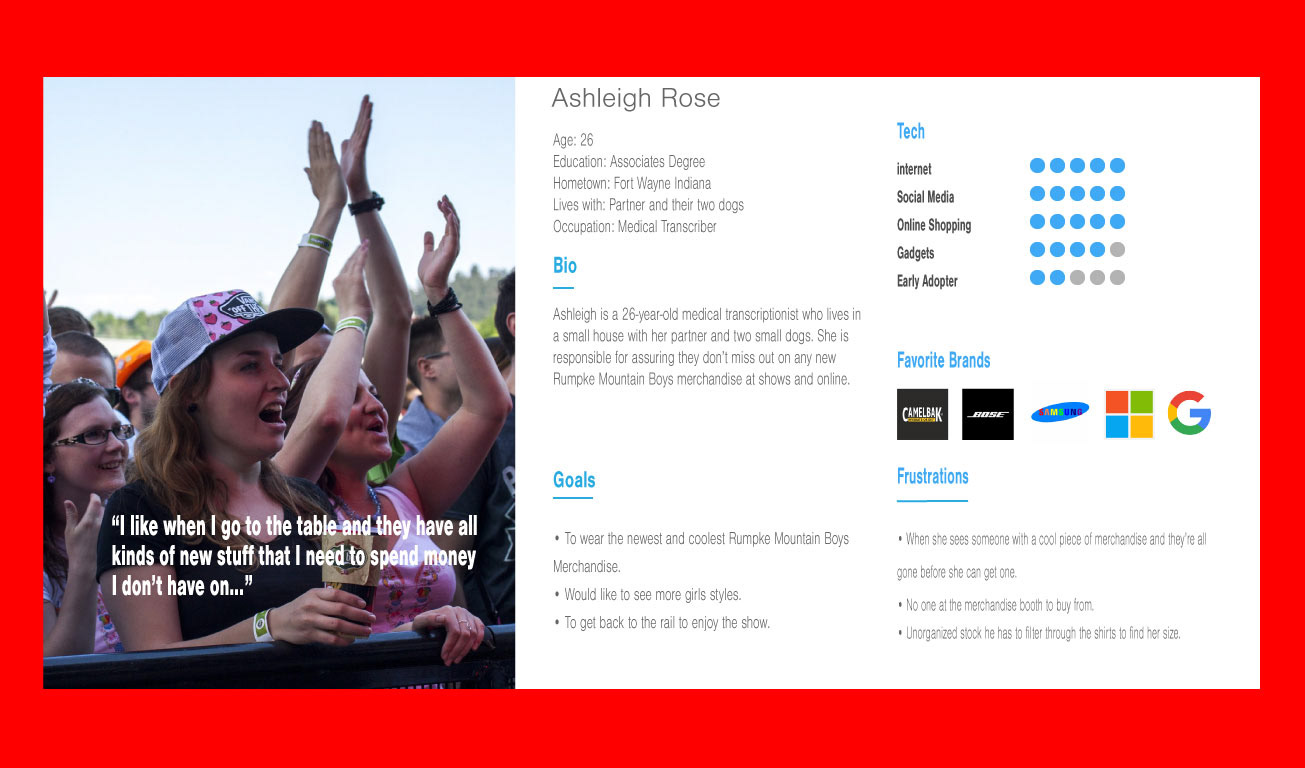 Ashleigh Rose Persona with image of Ashleigh at a concert