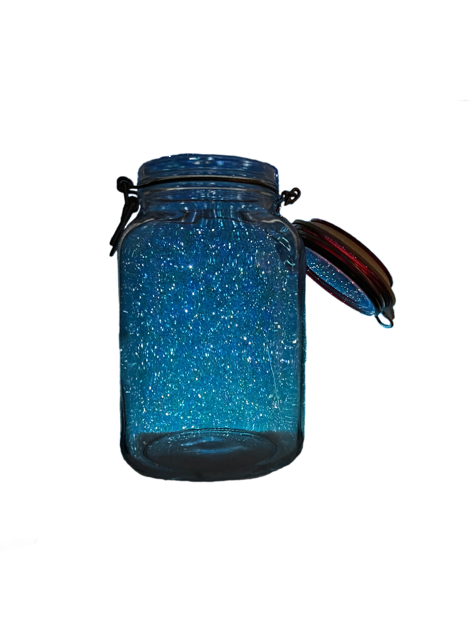I wanted a jar with a lid, so I took one from my pantry and photographed it with the night sky and stars background