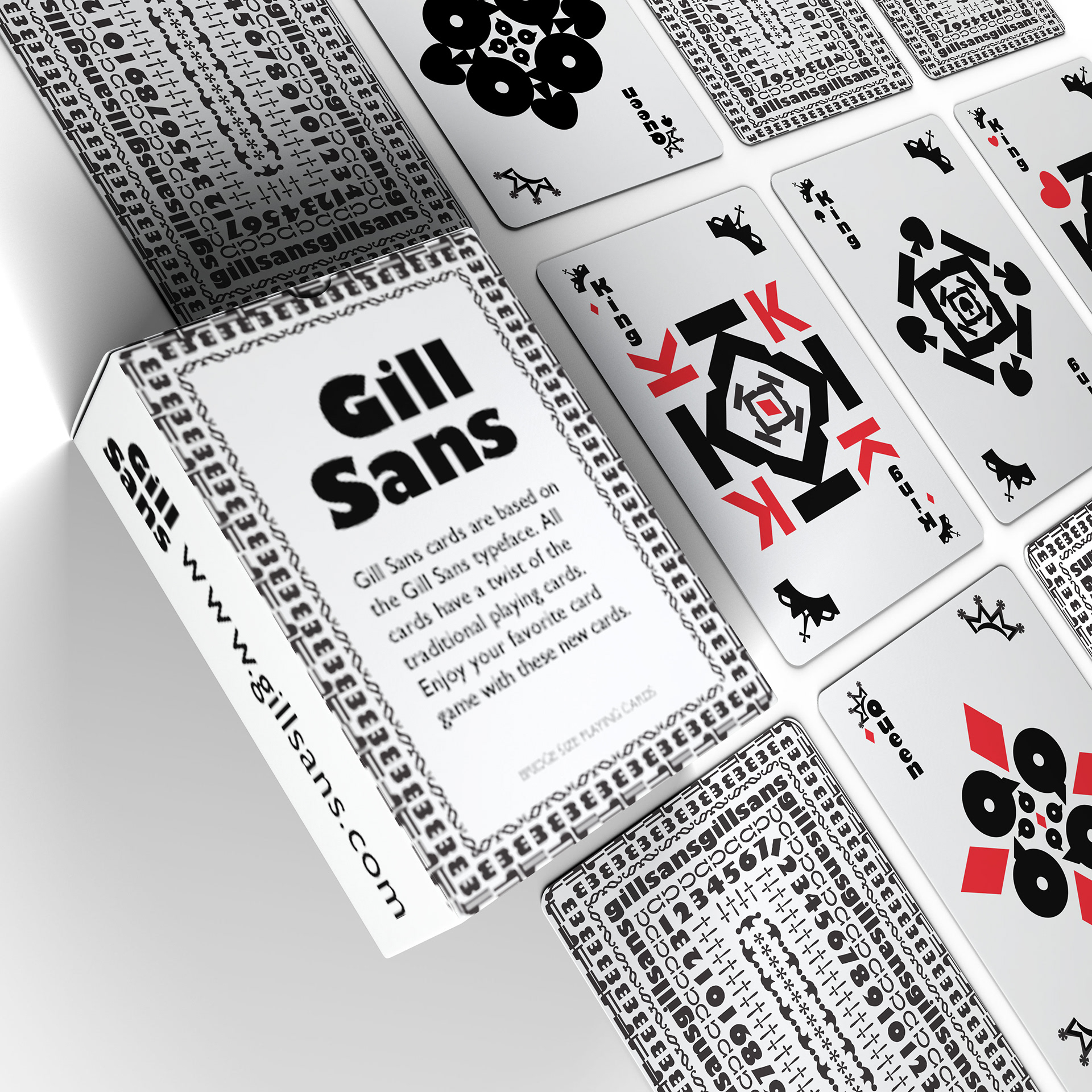 Gill Sans | Playing Cards laid out in a grid