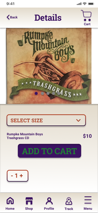 Mockup of Details screen