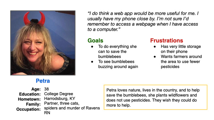 User persona Petra with image of Petra