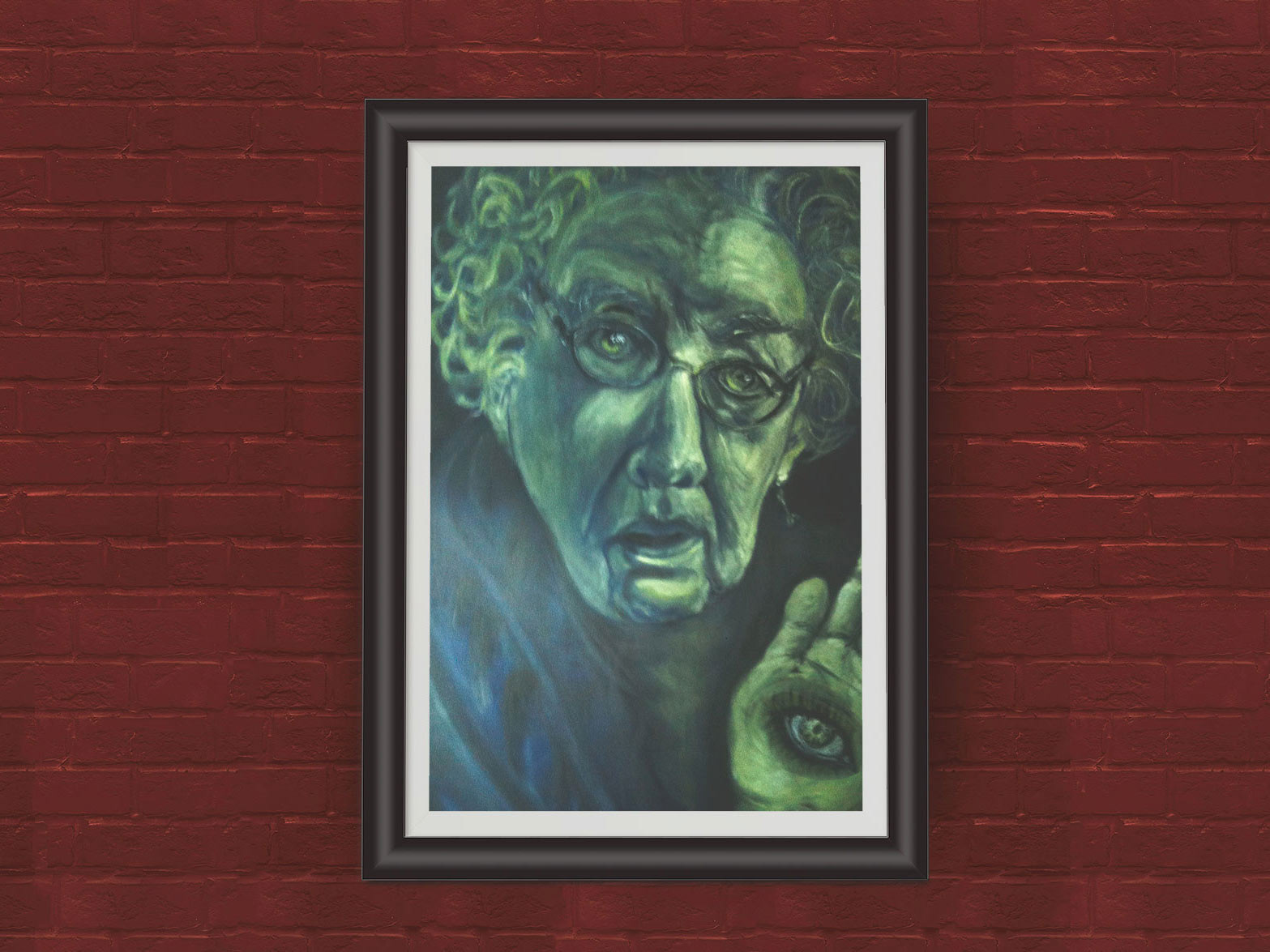 Nothing Rhymes with Bukowski | Editorial Illustration framed hanging on brick wall