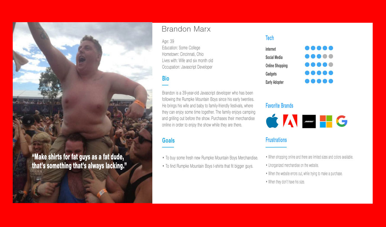 Brandon Marx Persona with image of Brandon at a concert
