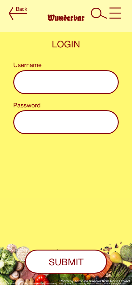 Login page
