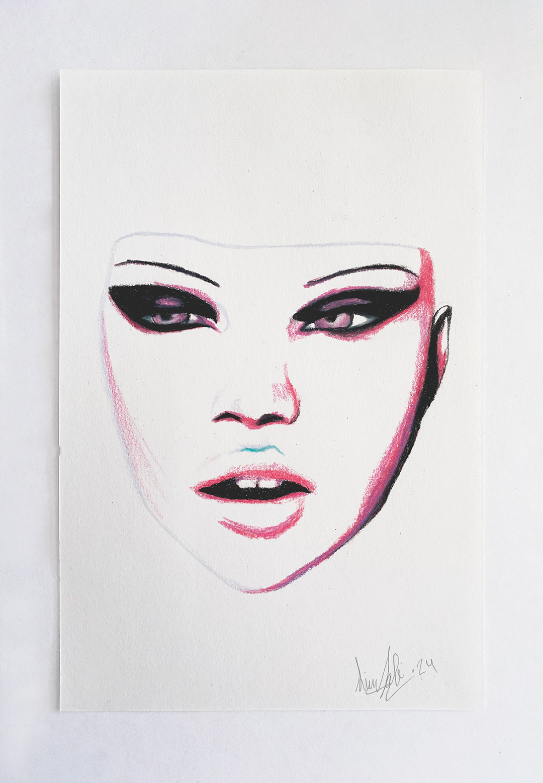 Magenta Gaze, 2024 (5.5" in. x 8.5")