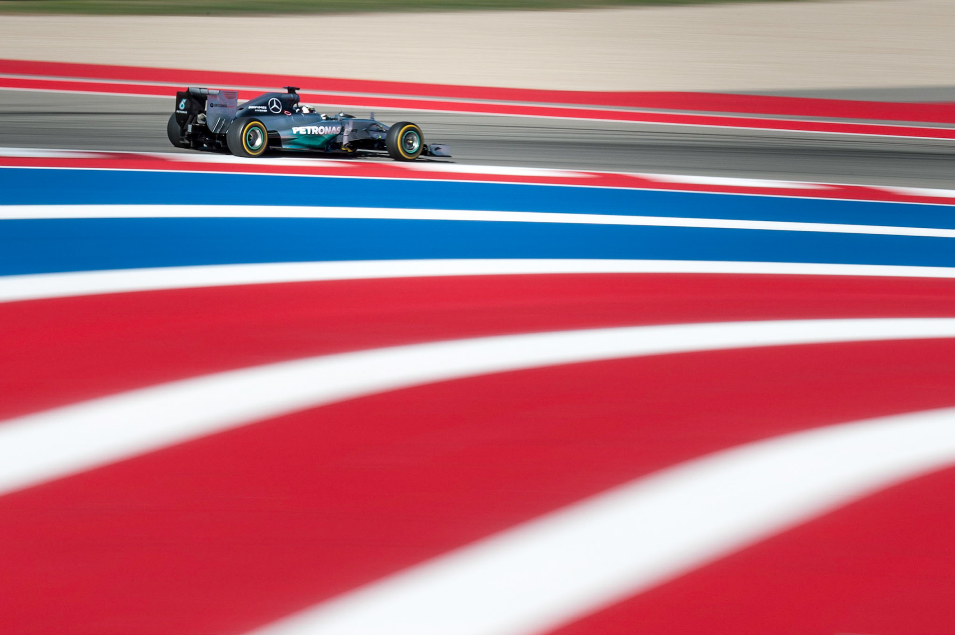Lewis Hamilton driving his Mercedes AMG Petronas at Circuit of the Americas, Austin during the Formula 1 Grand Prix FP2 session on Friday, October 31st, 2014.