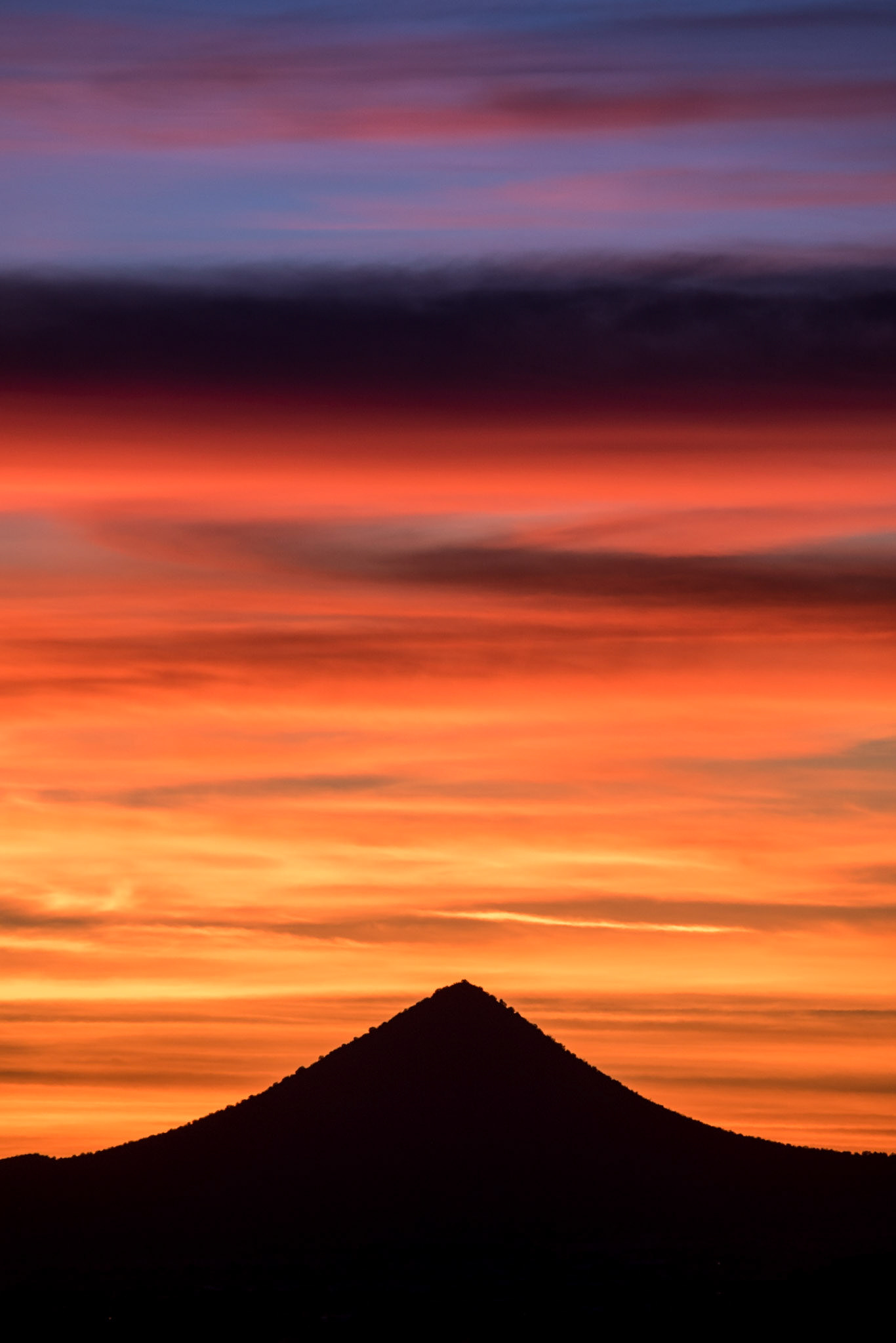 Another spectacular winter sunset seen from El Dorado near Santa Fe, New Mexico.
