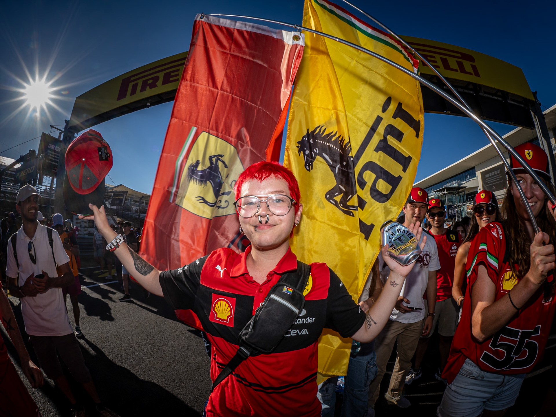 Ferrari Fans on the COTA Grid, 2024 US Grand Prix