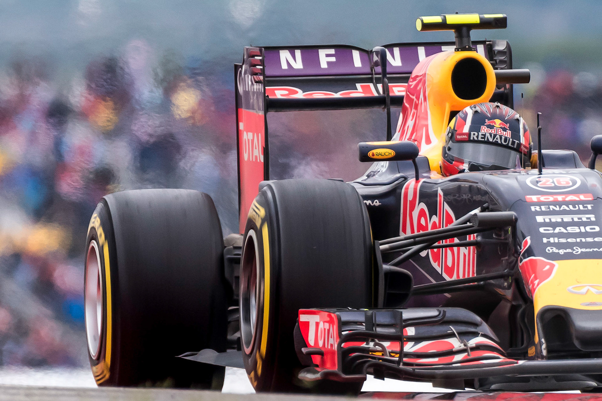 Daniil Kvyat of Infiniti Red Bull Racing at Circuit of the Americas in Austin during the 2015 United States Grand Prix.