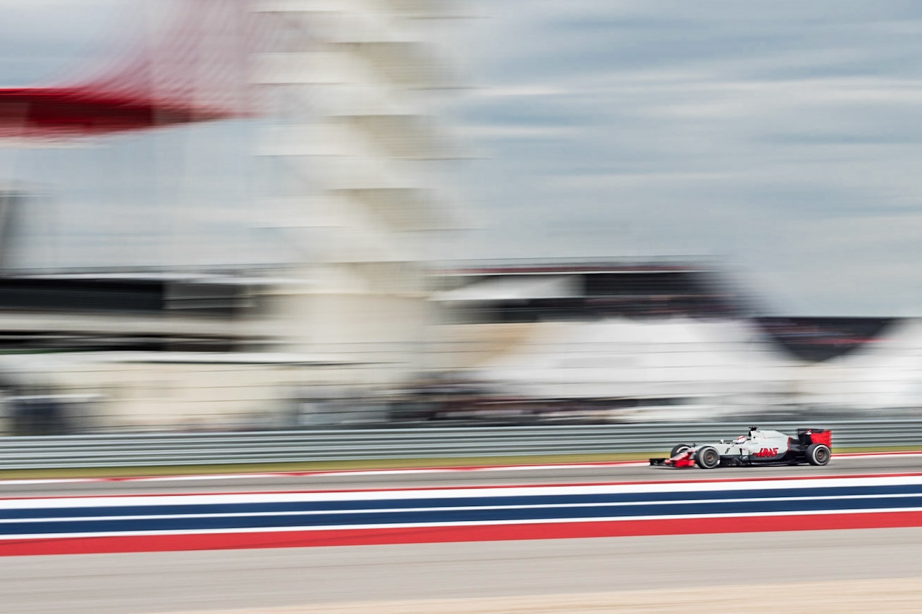 Romain Grosjean of Haas F1 seen during the 2016 United States Grand Prix at Circuit of the Americas, Austin.