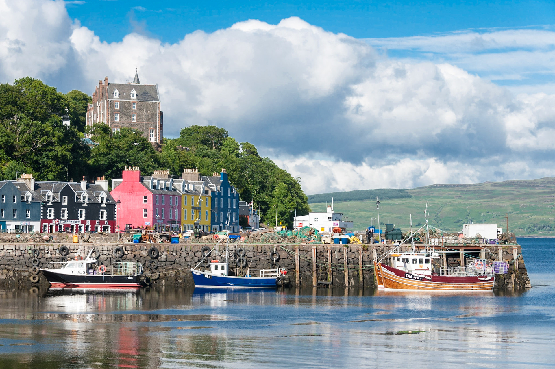 The colourful harbour in Tobermory, the largest town on the island of Mull off Scotland's west coast.