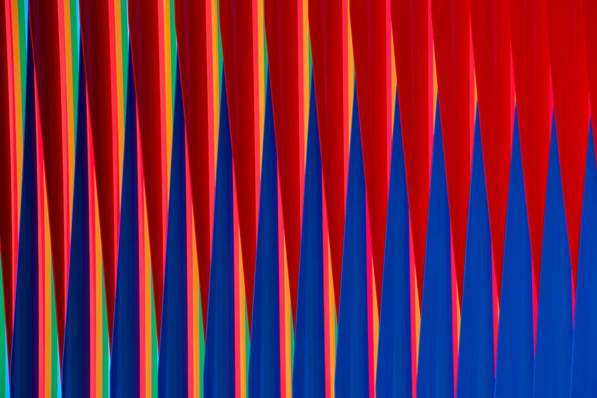 Part of a wonderful sculpture, Double Physichromie by Carlos Cruz-Diez, which can be found on the campus of the University of Houston.