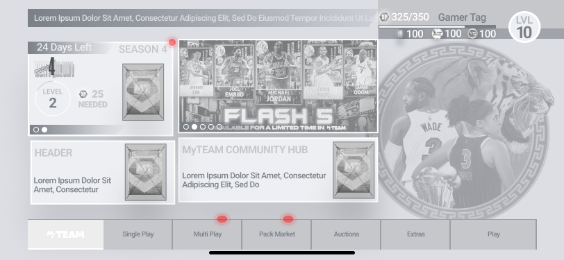Home Screen Wireframe from 2022