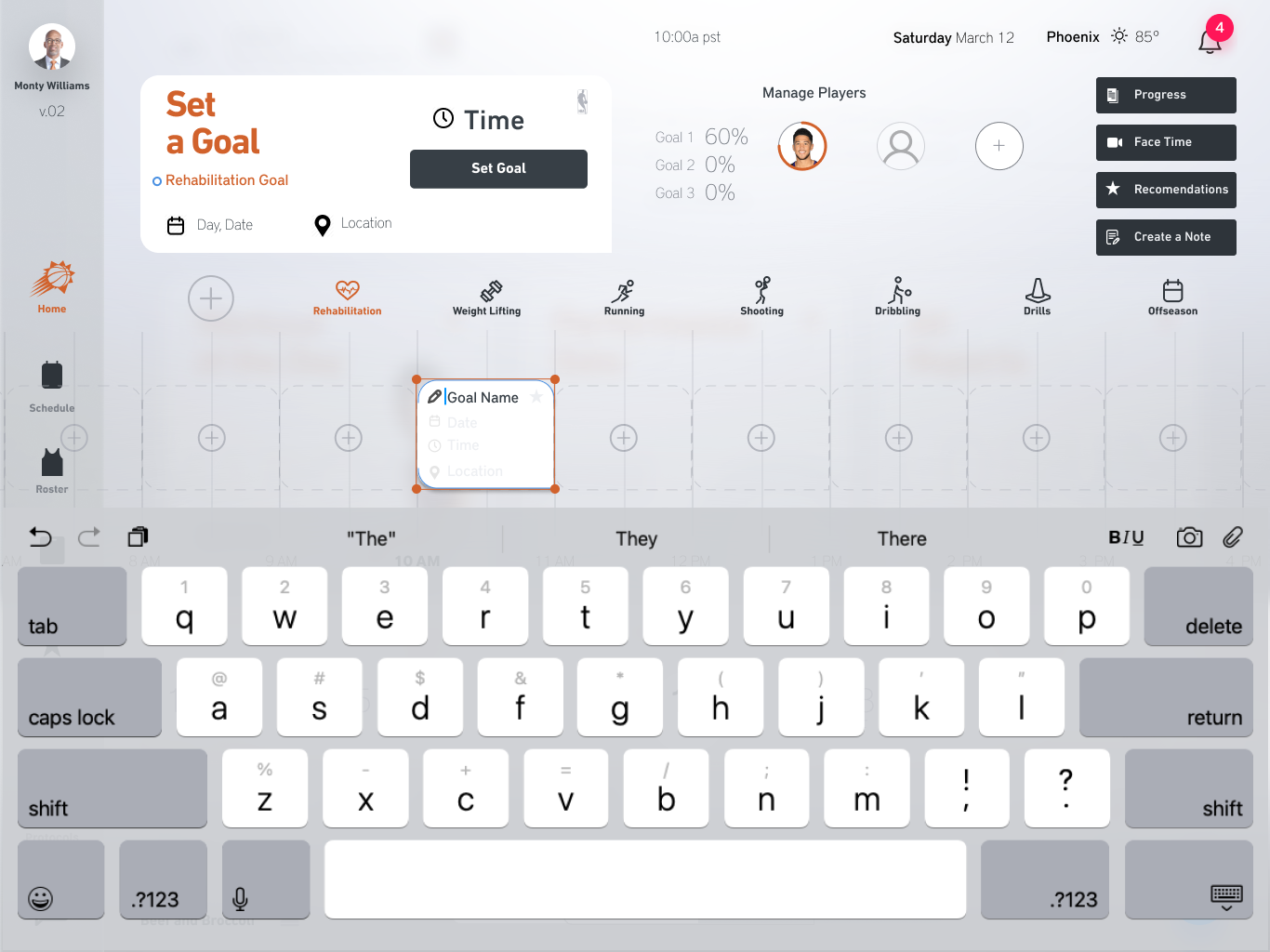 Creating workout Concept