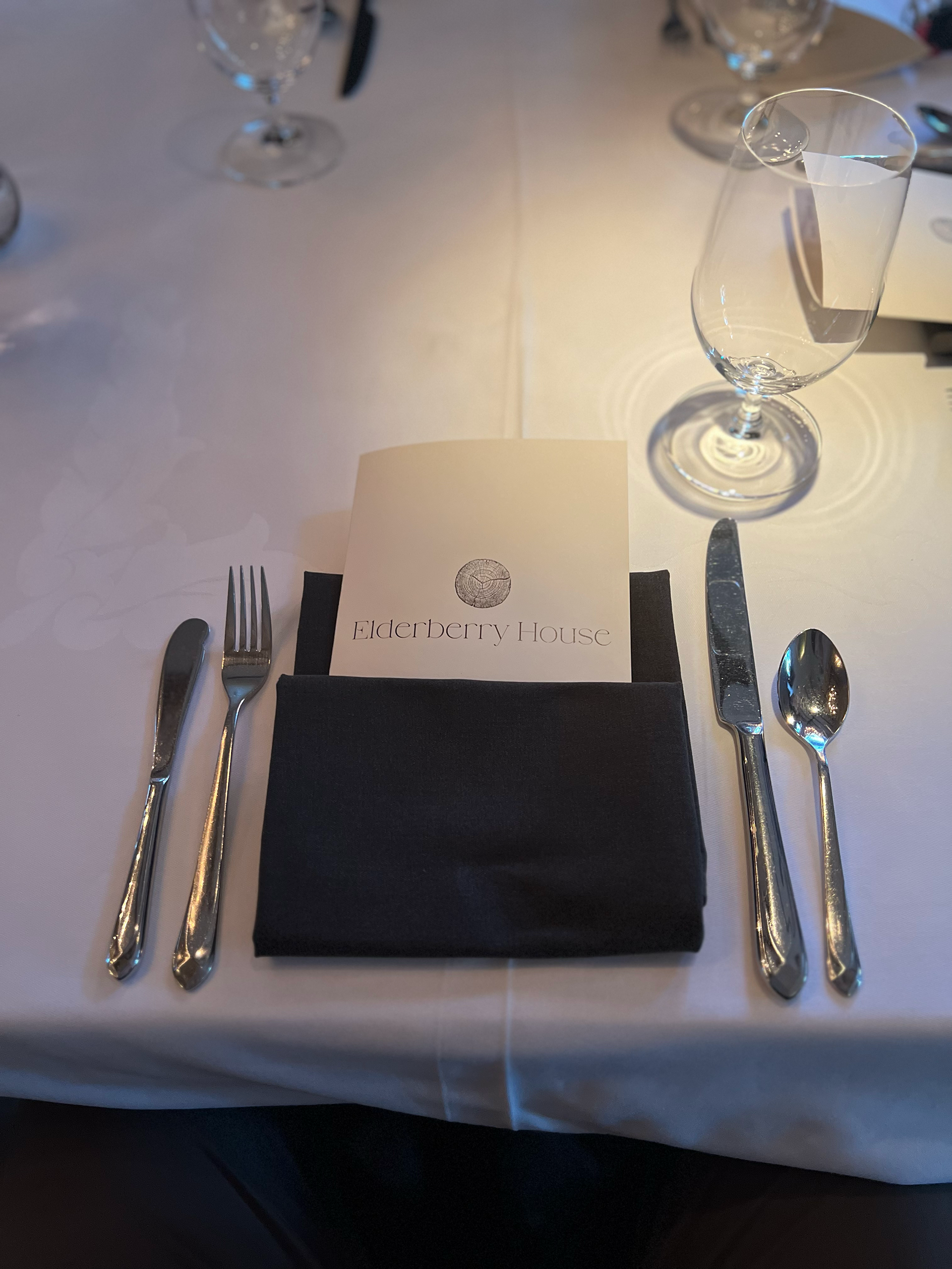 Menu placement at your table setting