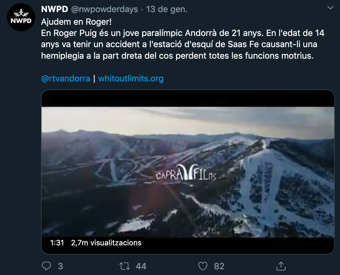 Article al Twiter del patrocinador NWPD