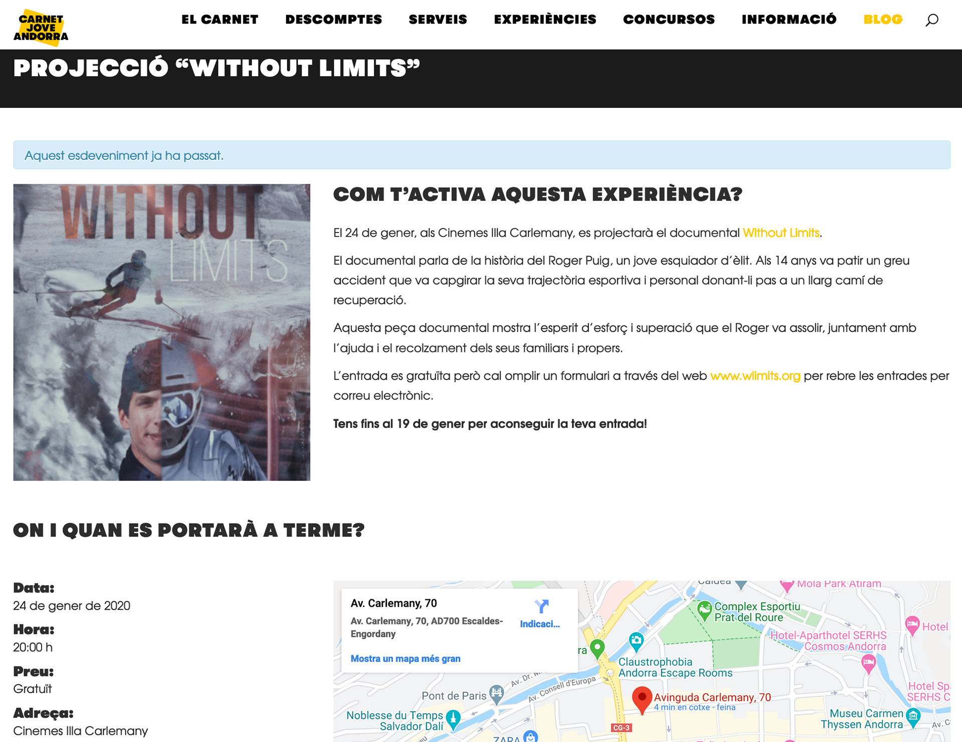 Article per part de Carnet Jove Andorra