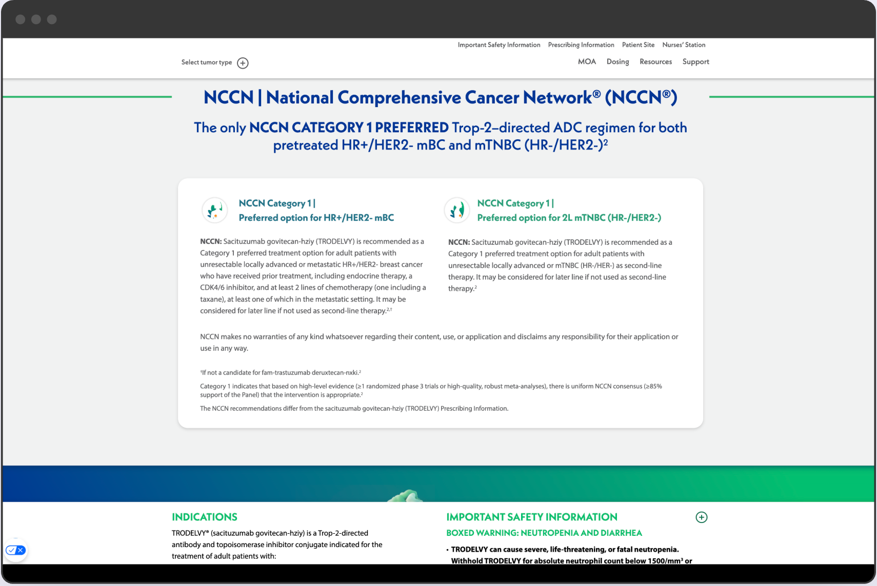 Snapshots of the live website