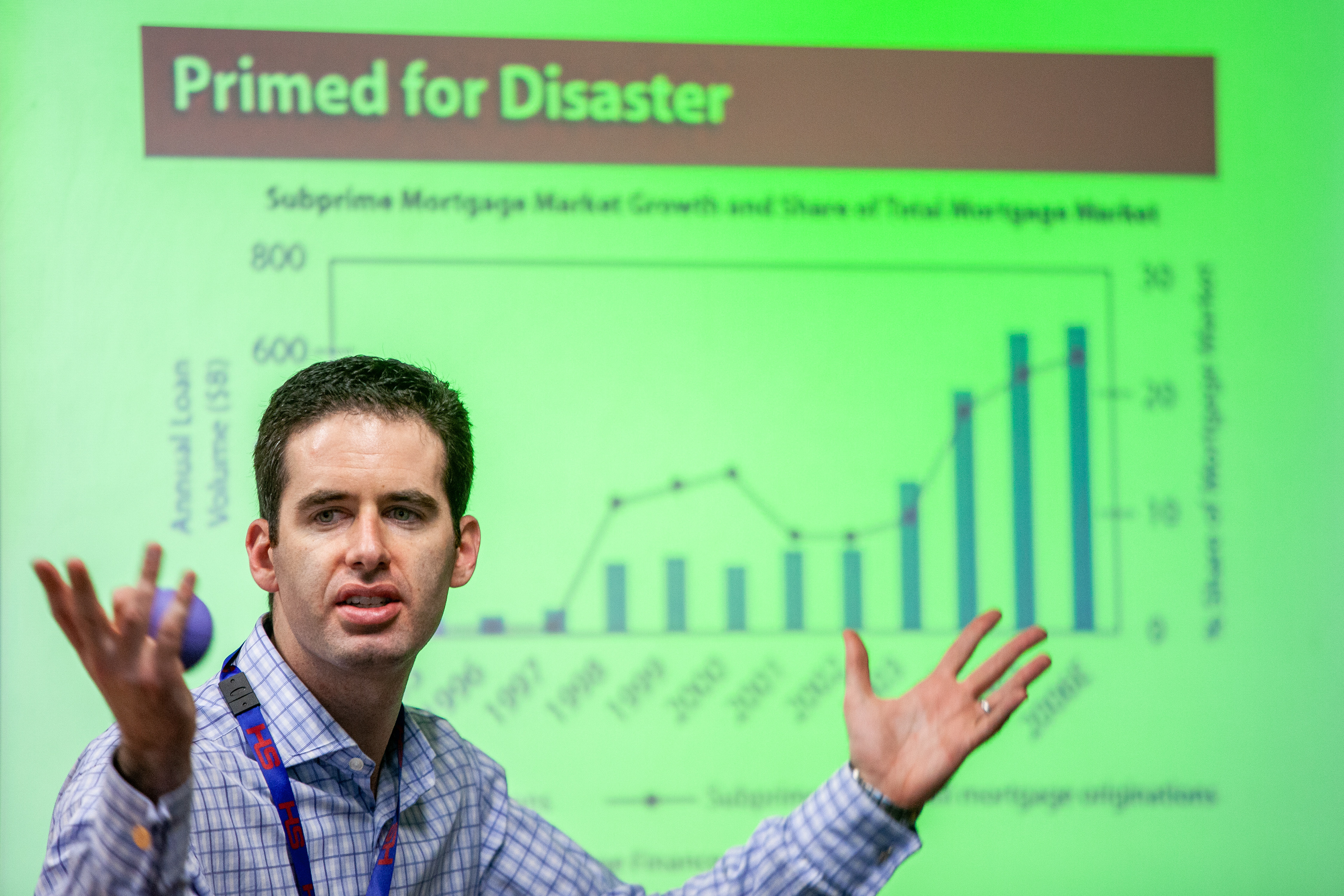 Richard Roberts from GE Capital gives a lecture about sub-prime mortgages, London
