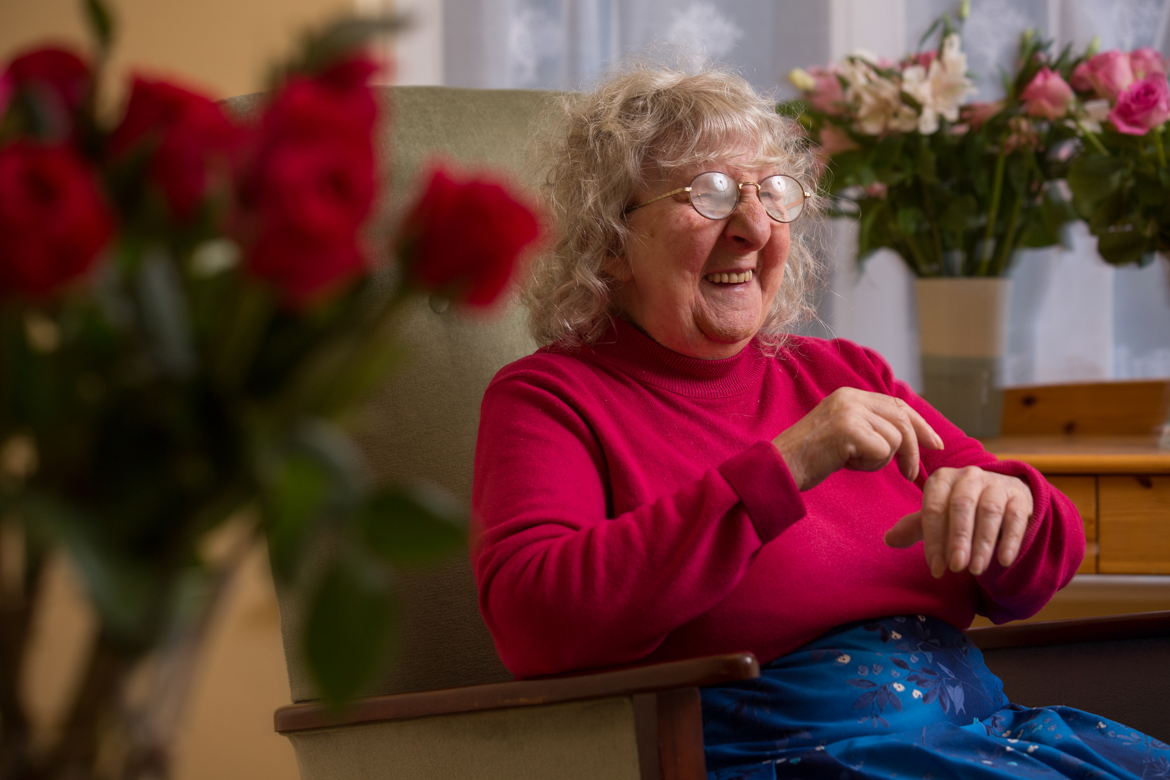 A resident in a care home run by the charity Livability