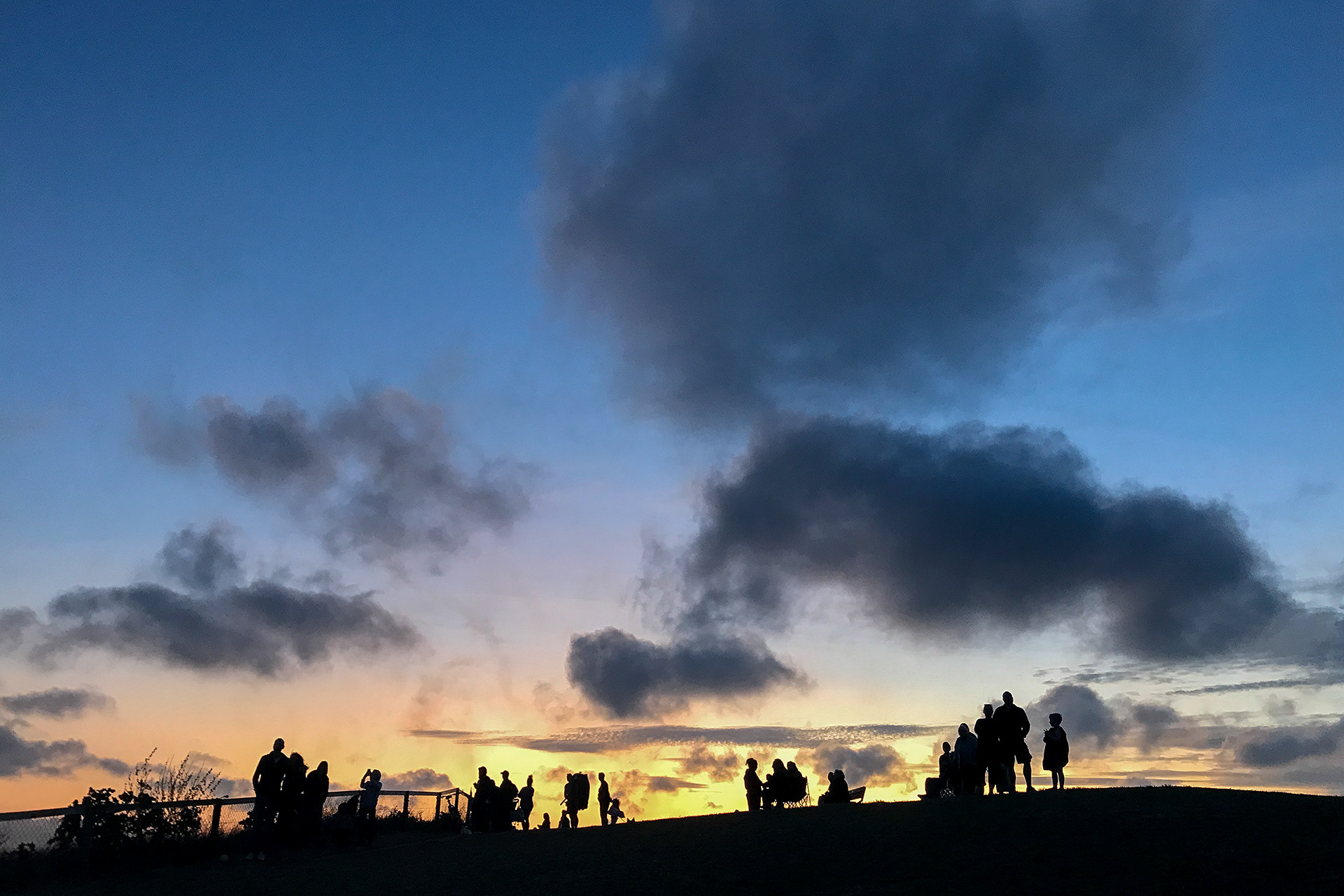 Crowds wait for the evening show during the Bournemouth Air Festival