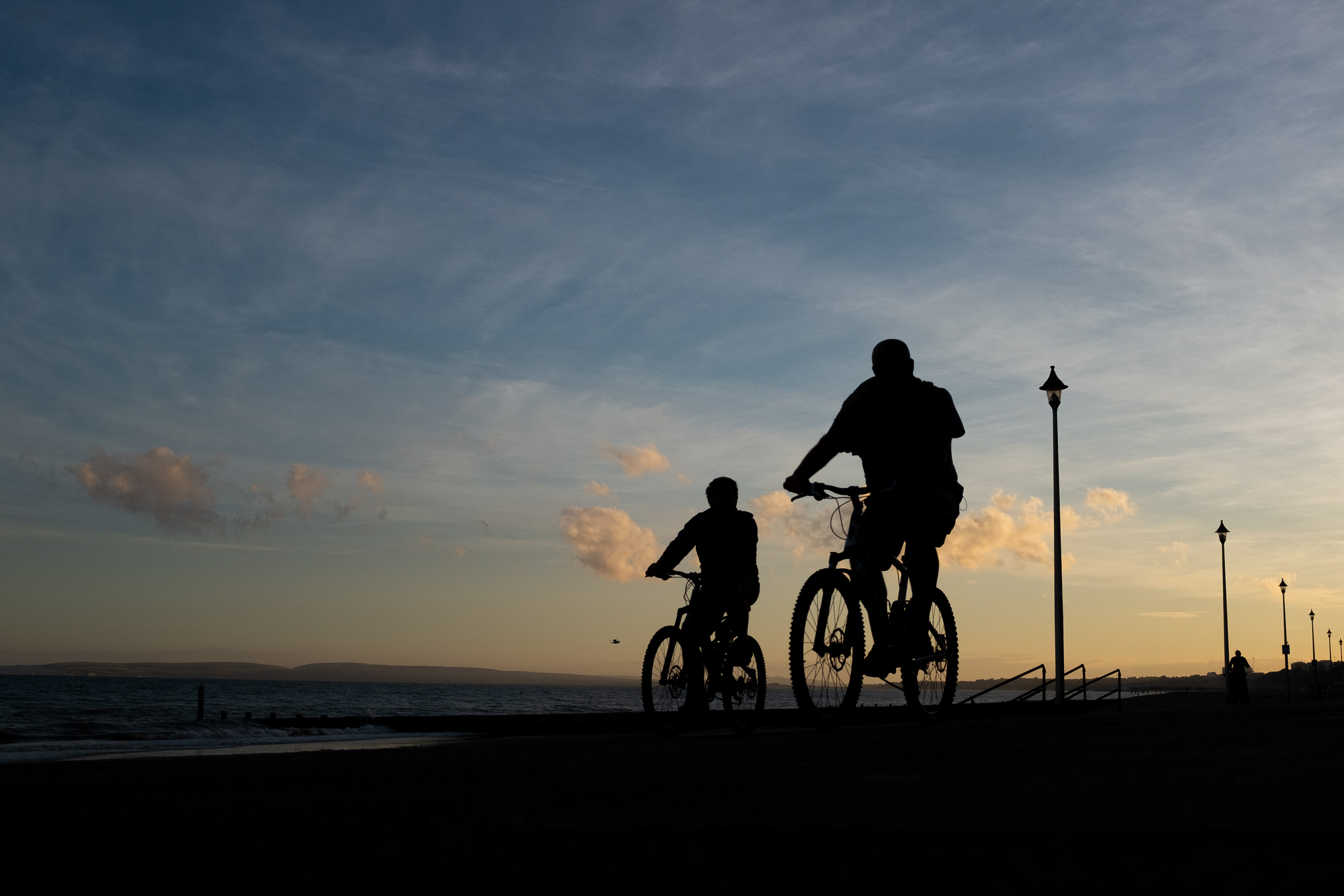 Cyclists on the promenade at Fisherman's Walk, Bournemouth