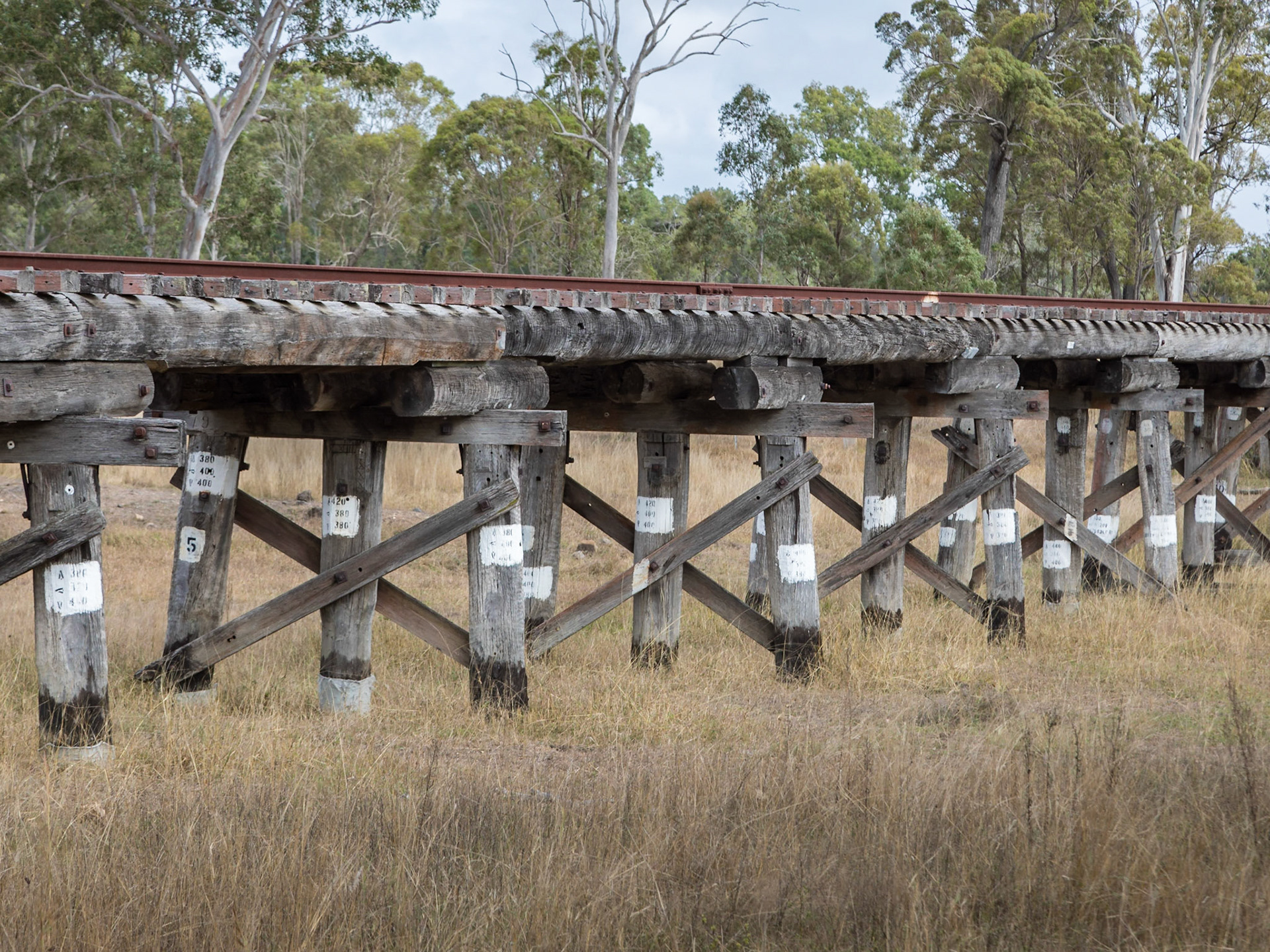 Obsolete wooden railway bridge