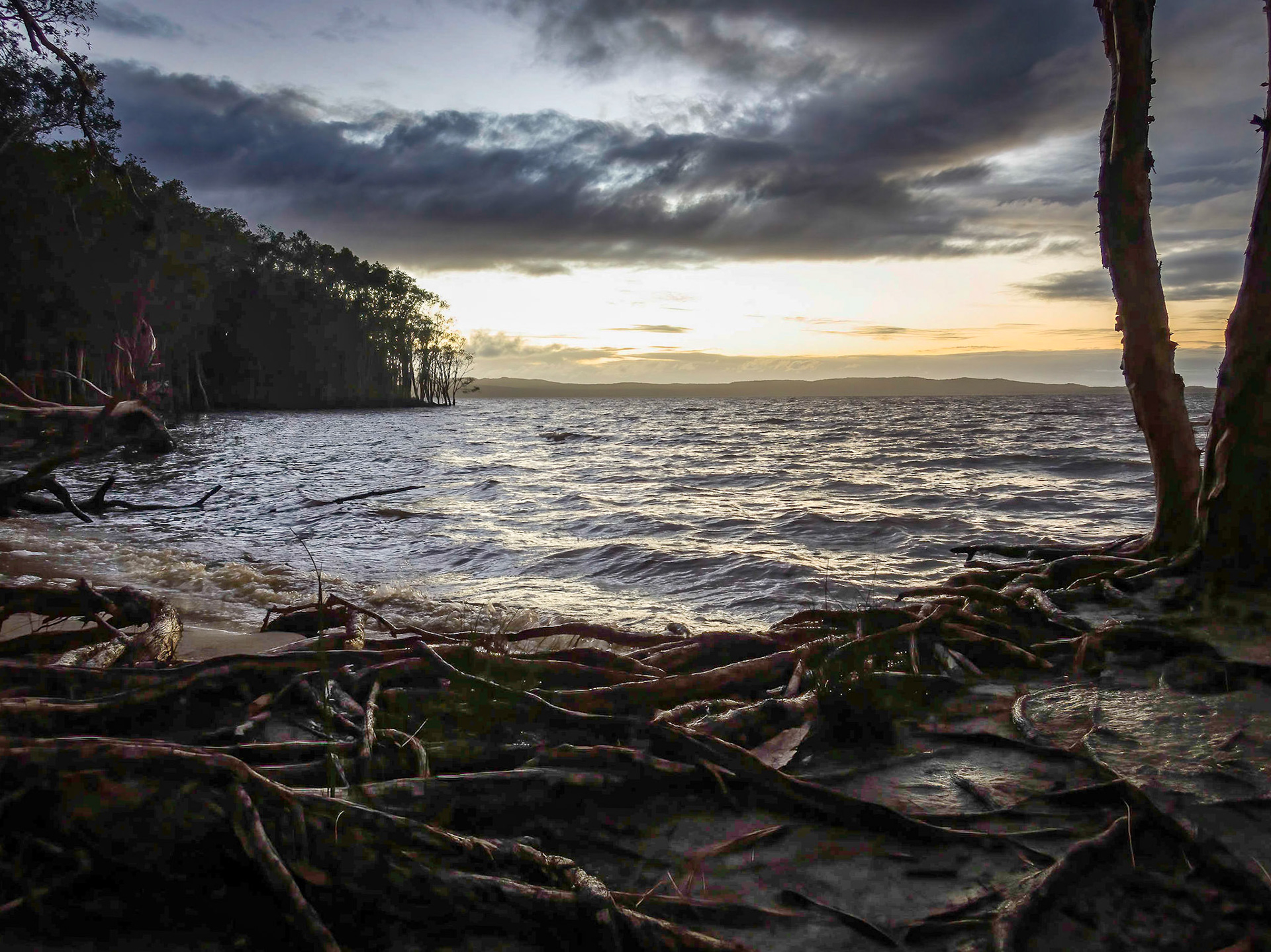Early morning on Lake Cootharaba at Habitat Noosa campsite