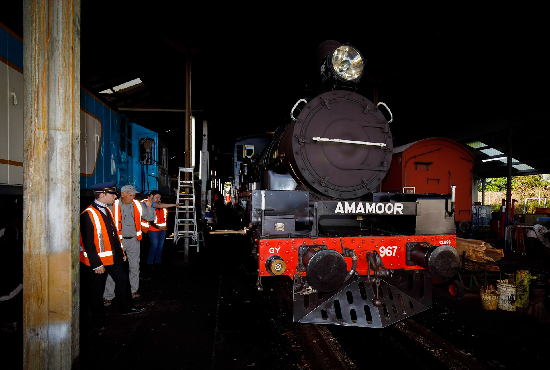 Mary Valley Rattler; locomotives shed, maintenance and restorations workshop.