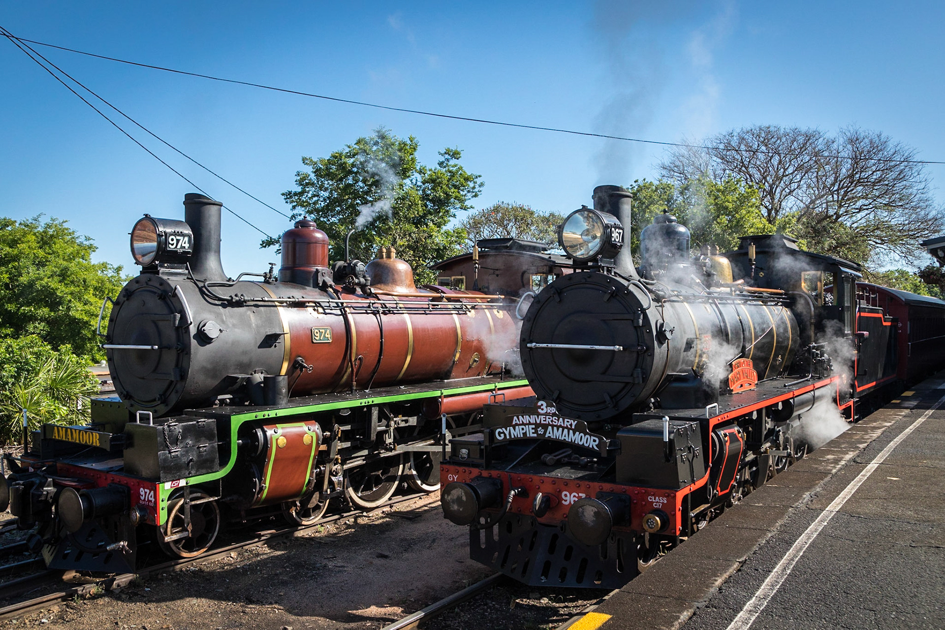Queensland Railways C17 Class Locomotives Numbers 967 and 974