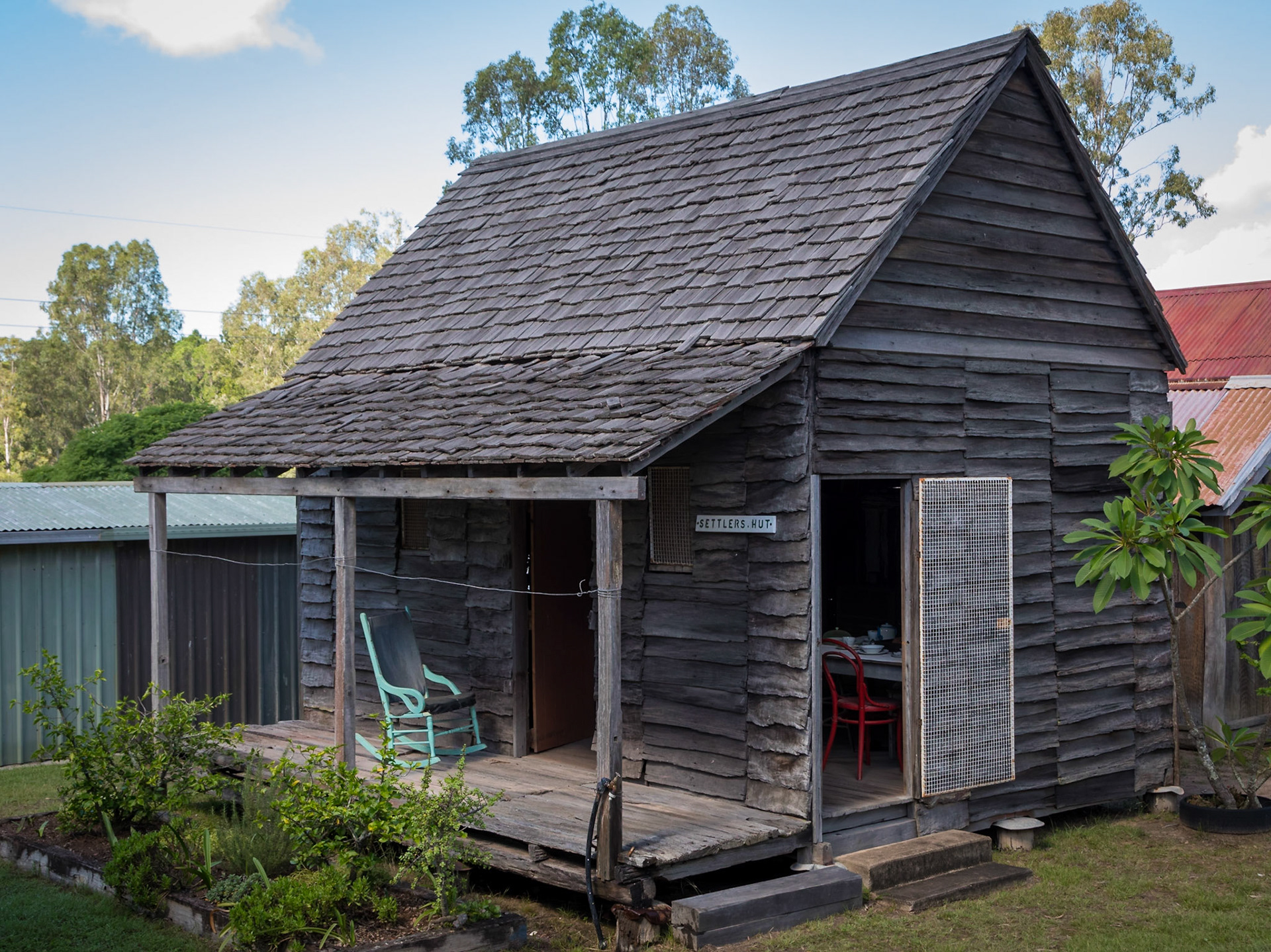 Kidd's Hut, built around 1897. Robert Kidd, pioneer settler in Aramana district ~1889.