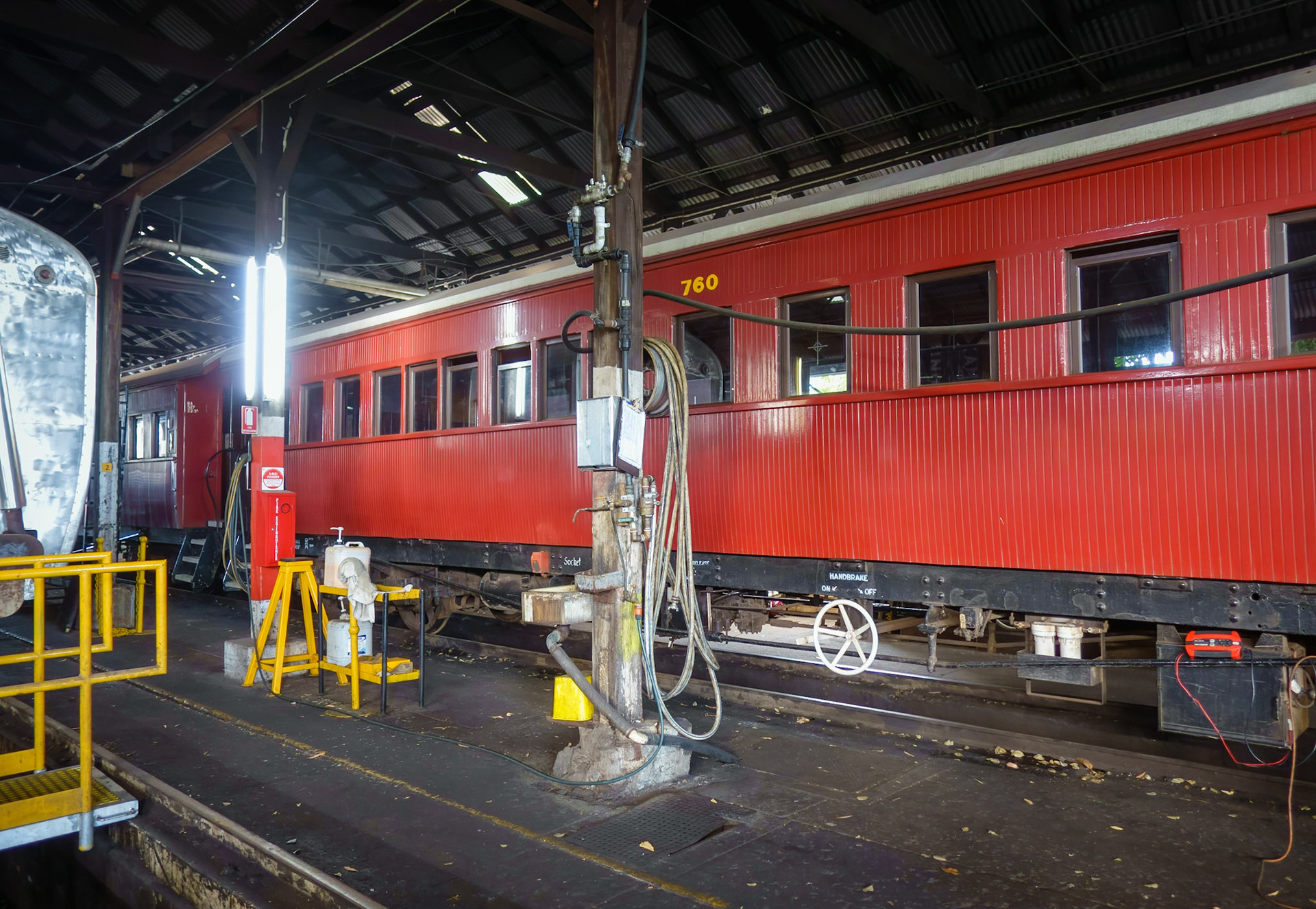 Mary Valley Rattler; locomotives shed, maintenance and restorations workshop.