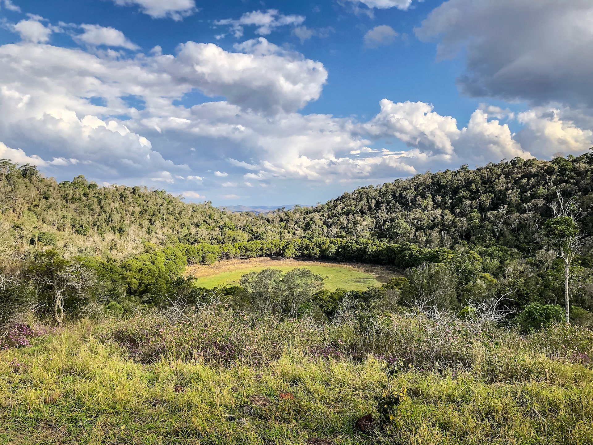 Extinct volcano crater in the Coalstoun Lakes National Park