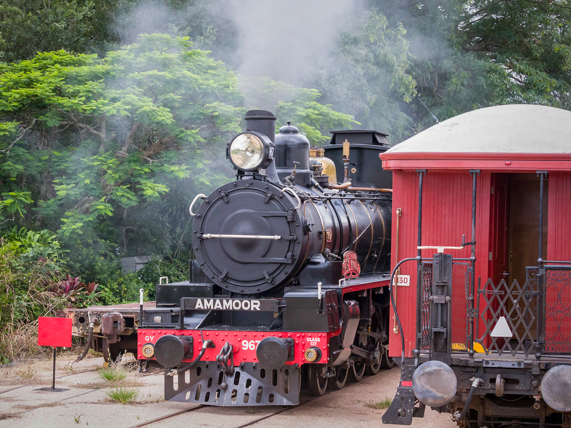 Bringing the locomotive up around to the front of the train.