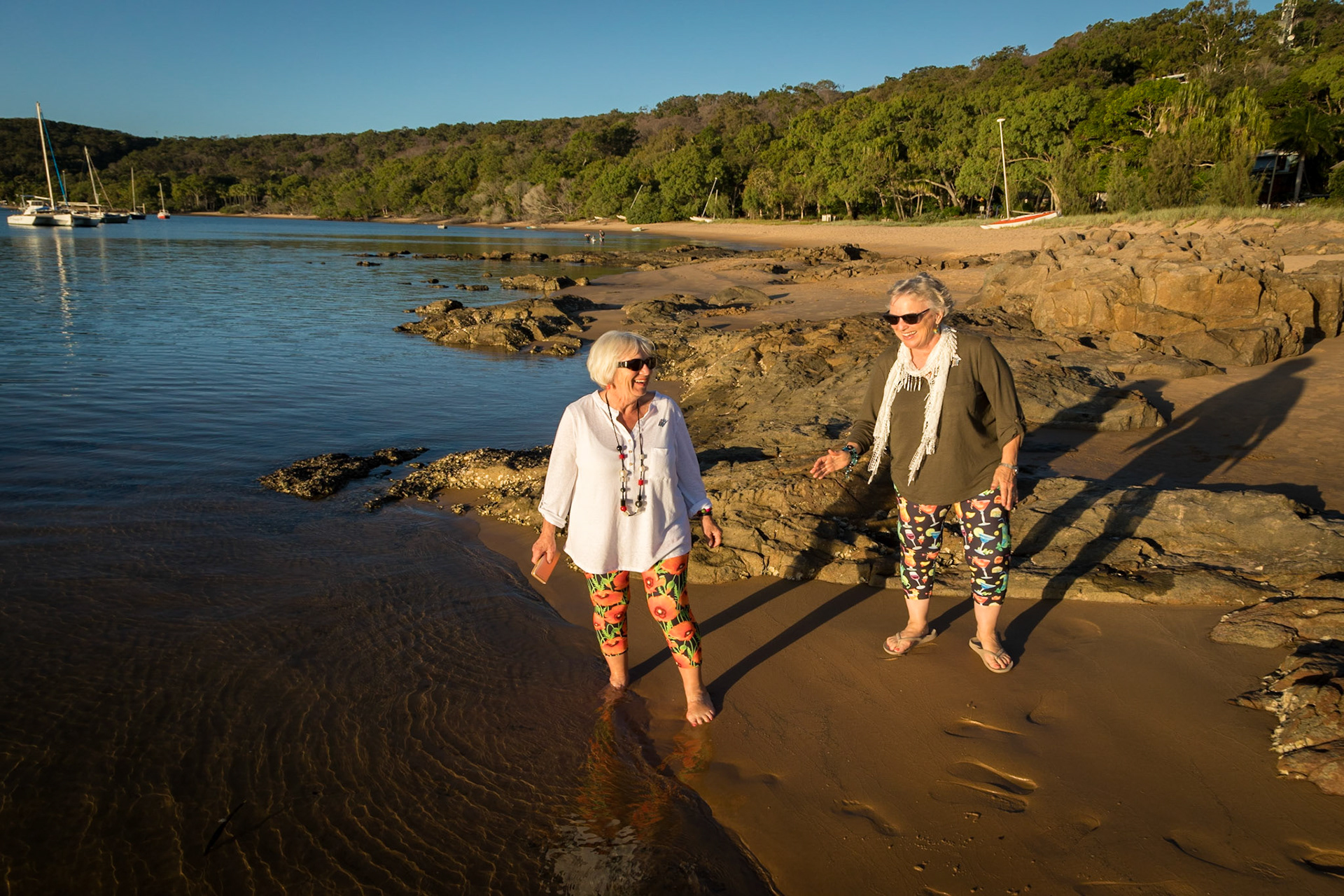 On the beach at sunset