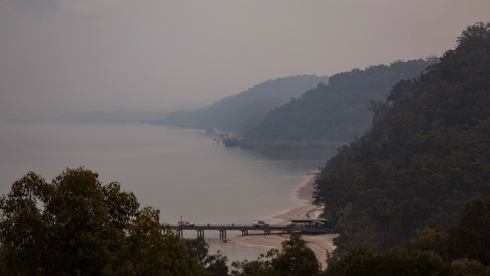 Smoke Haze from bush fires on the island