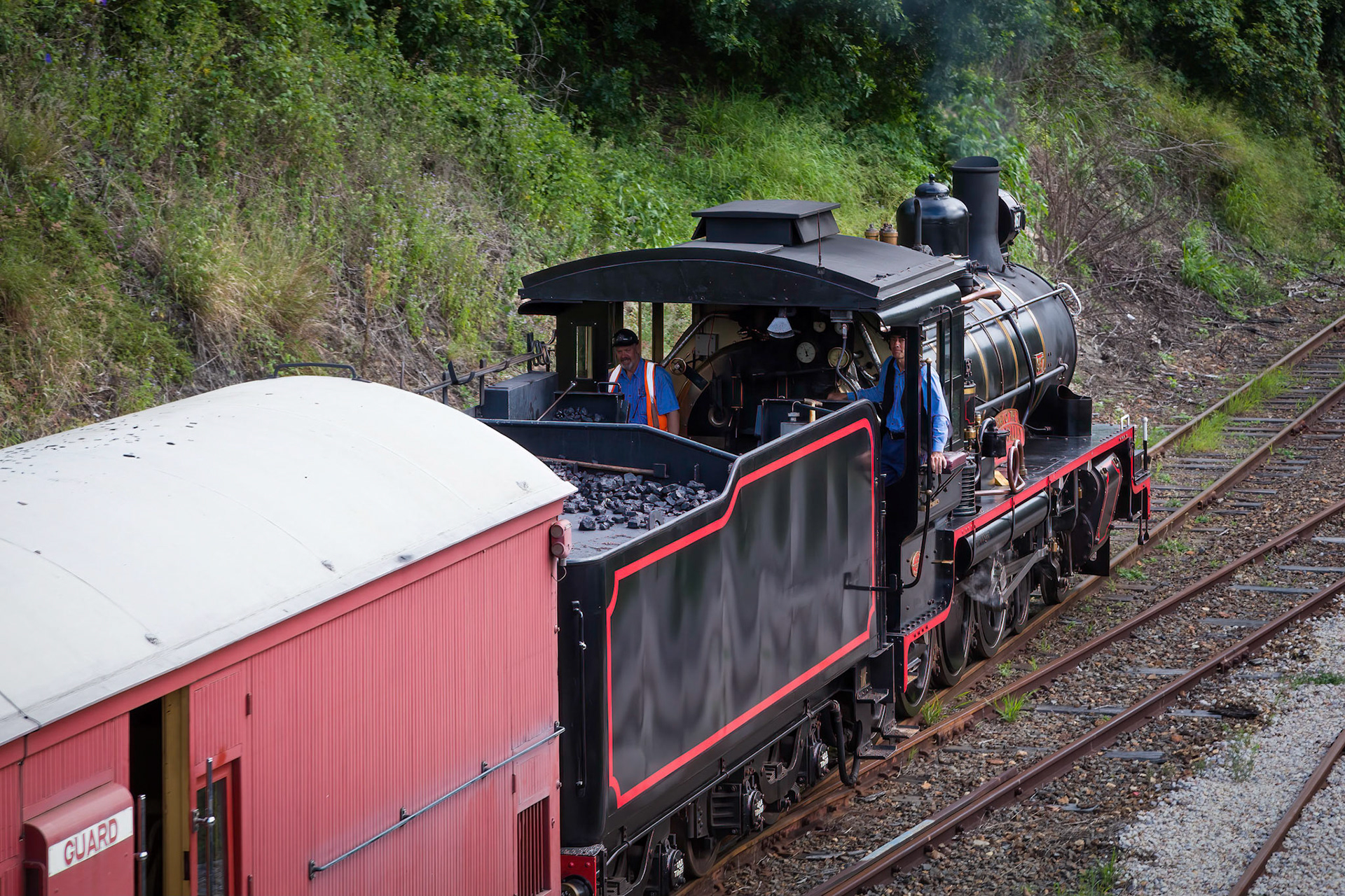 Backing the train to go up to the station platform