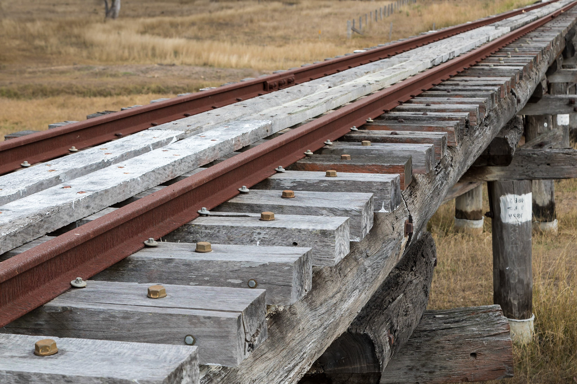 Obsolete wooden railway bridge