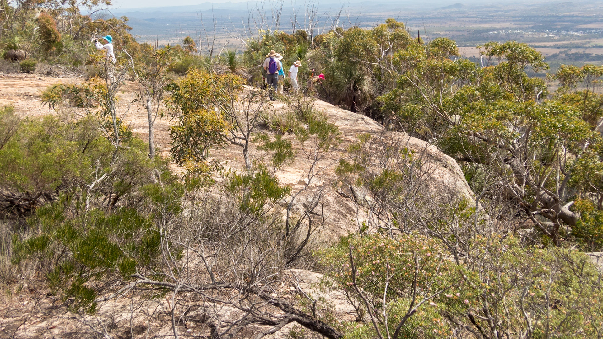 We make a start on the descent from the summit