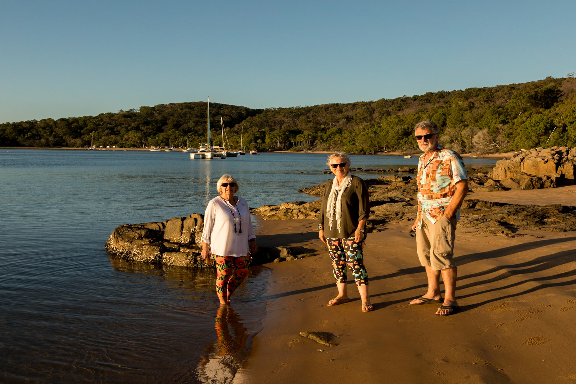 On the beach at sunset