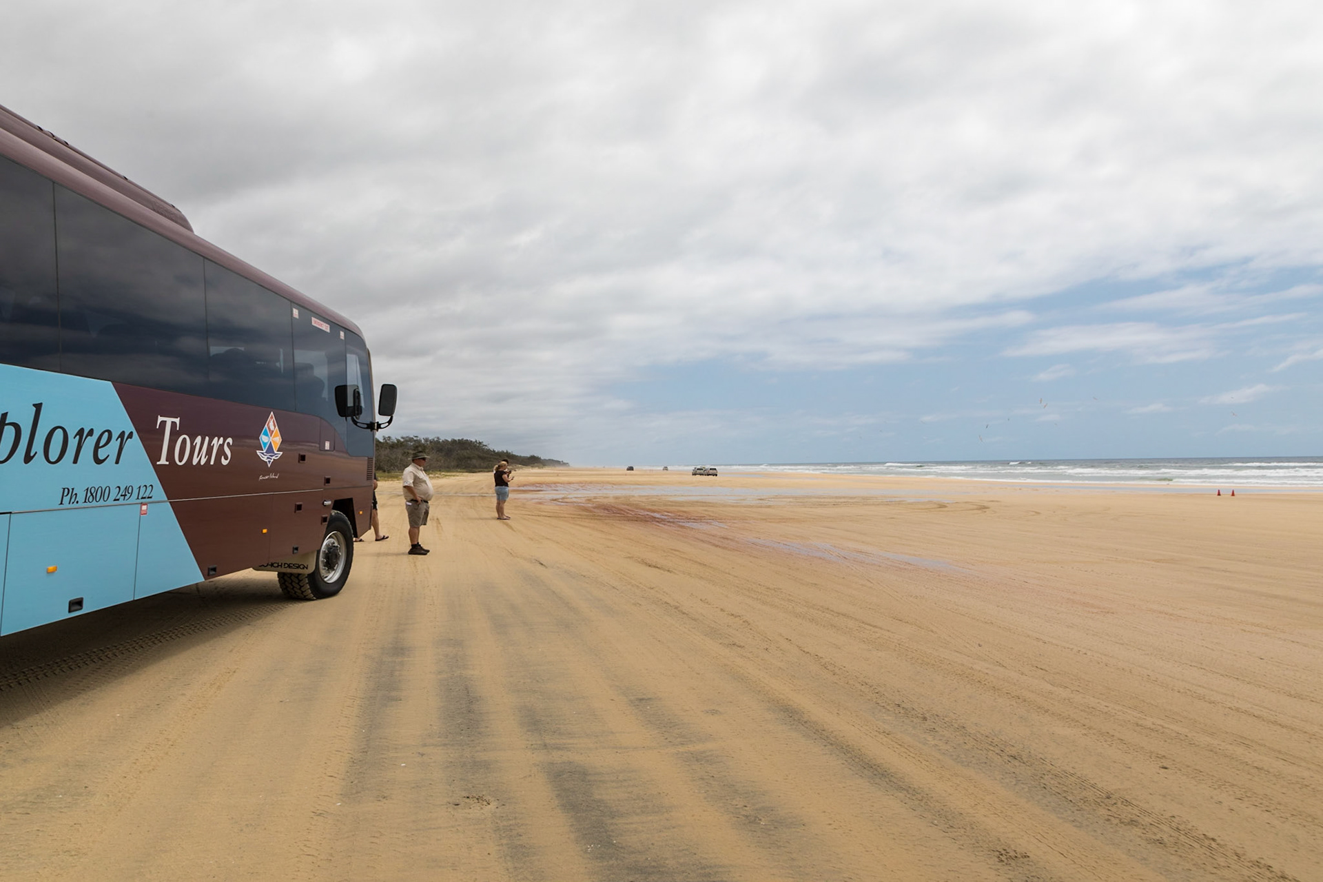 4WD Tour Bus, on 75 Mile Beach - the island's highway.