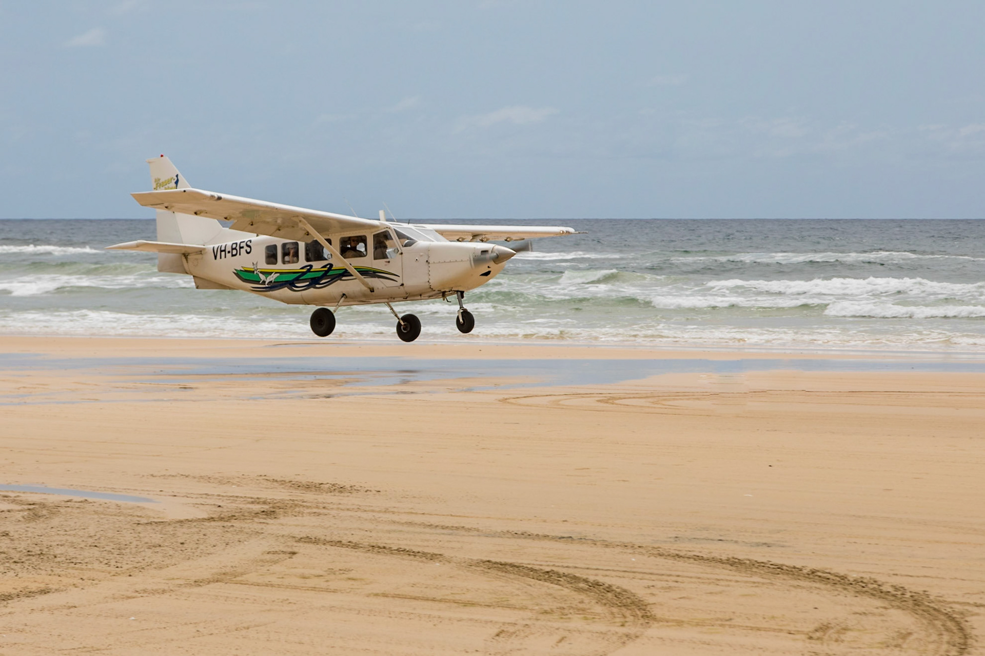 Scenic flights operate from the beach