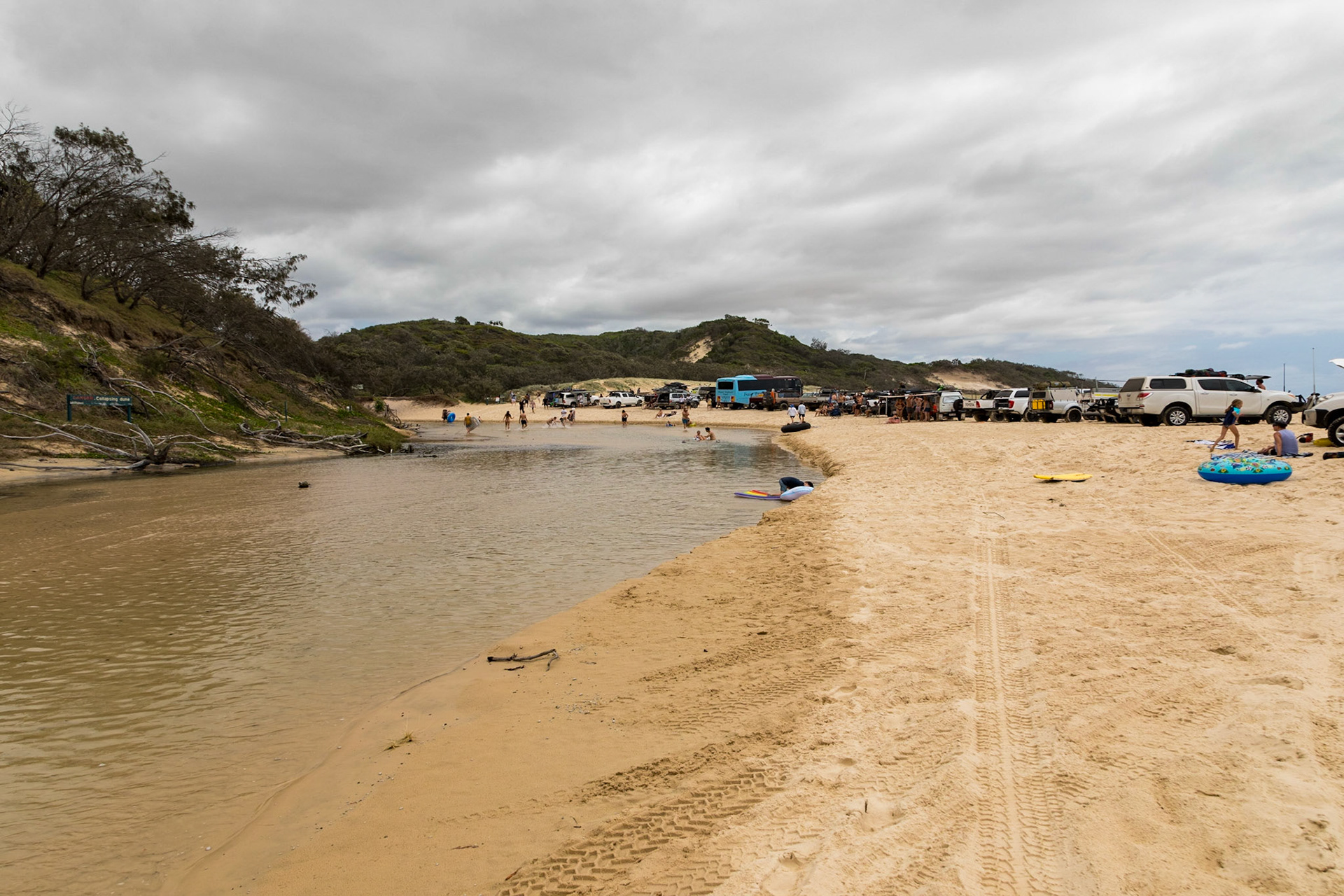 Holiday-makers at Eli Creek