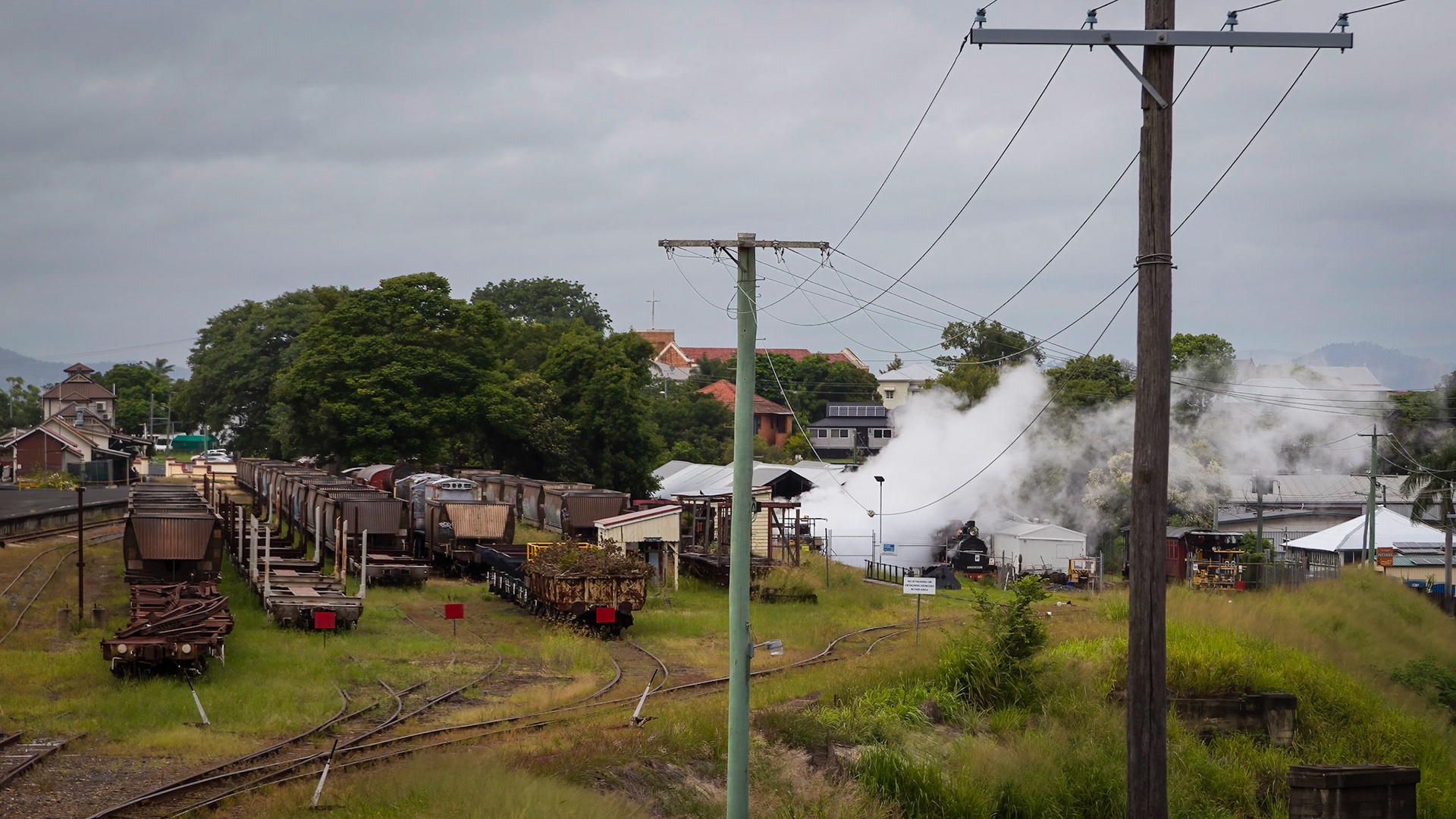 Steam's up. Departing the shed.