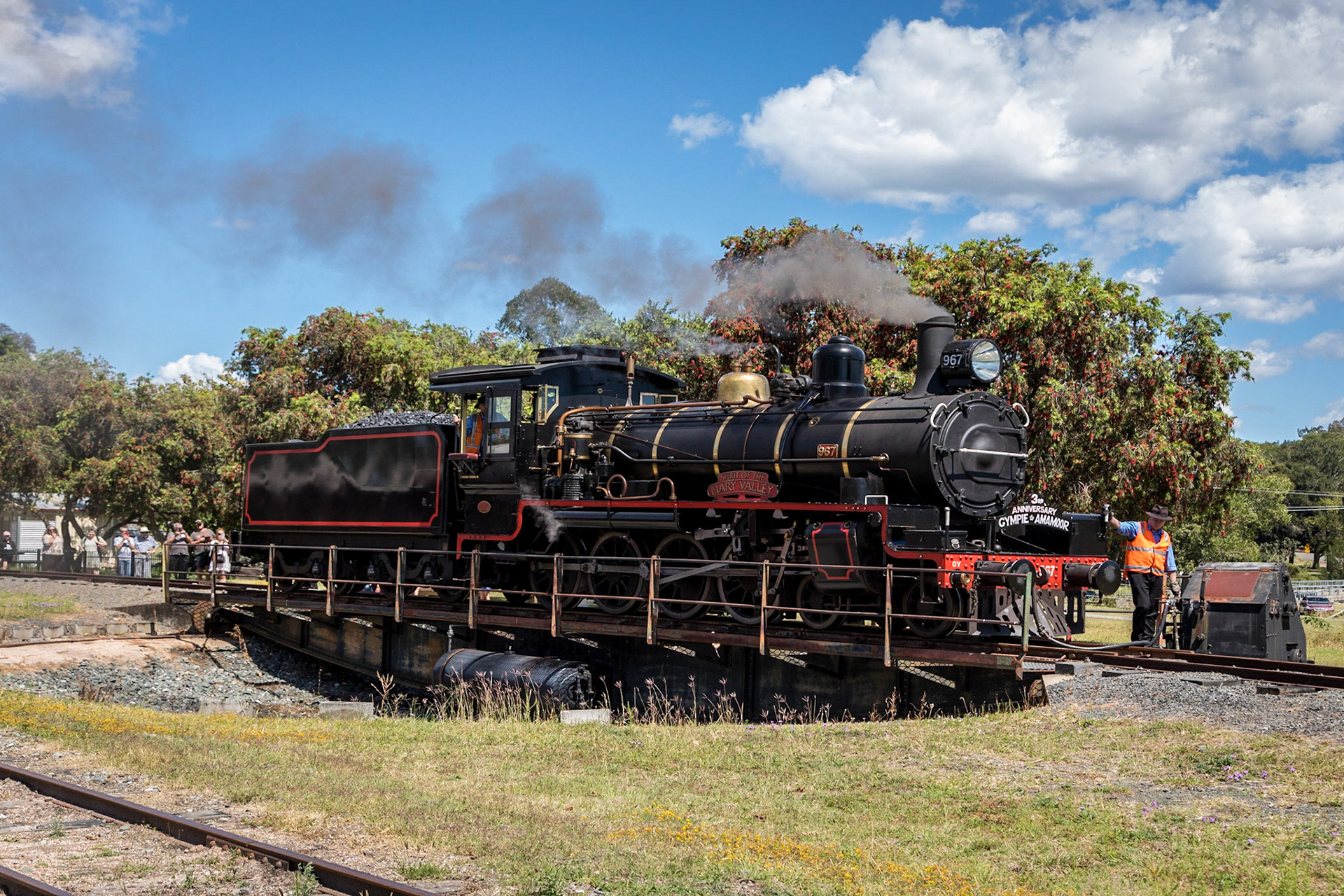No. 967 turned around at Amamoor for the return run to Gympie
