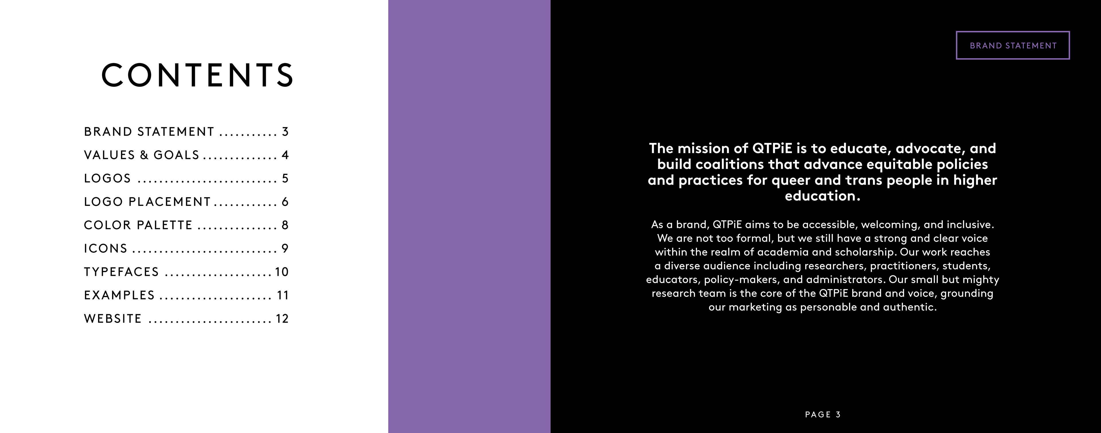 Page 2: Contents; Page 3: Mission Statement