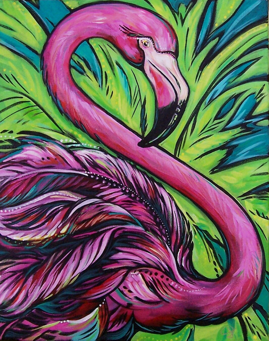 SOLD High Tide Flamingo