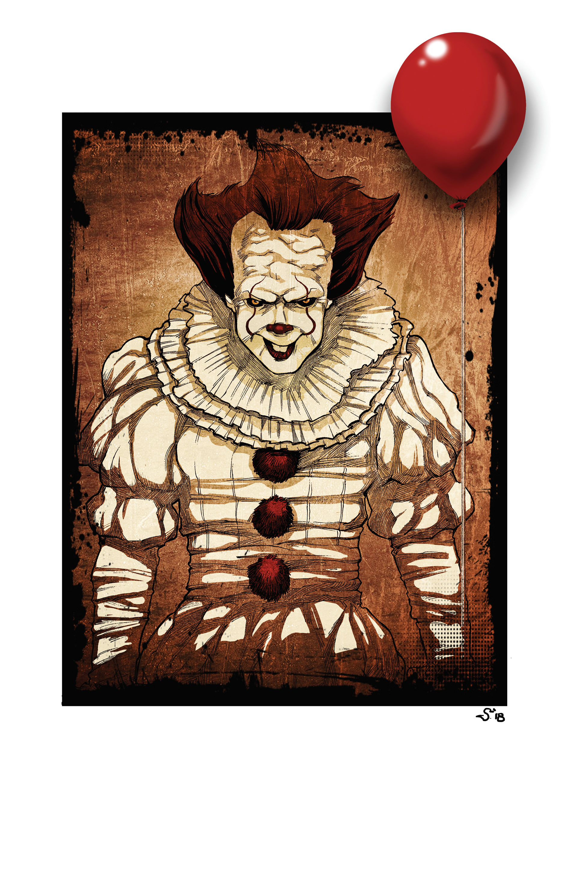 Pennywise (Fan Art)-Ink/Digital Color
