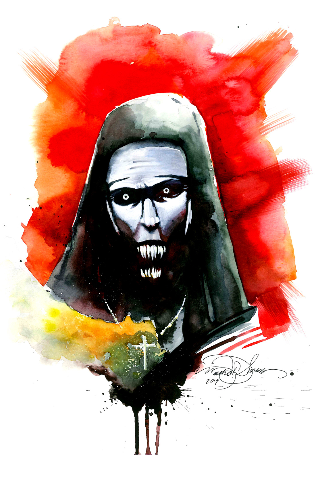 The Nun (Fan Art)-Mixed Media