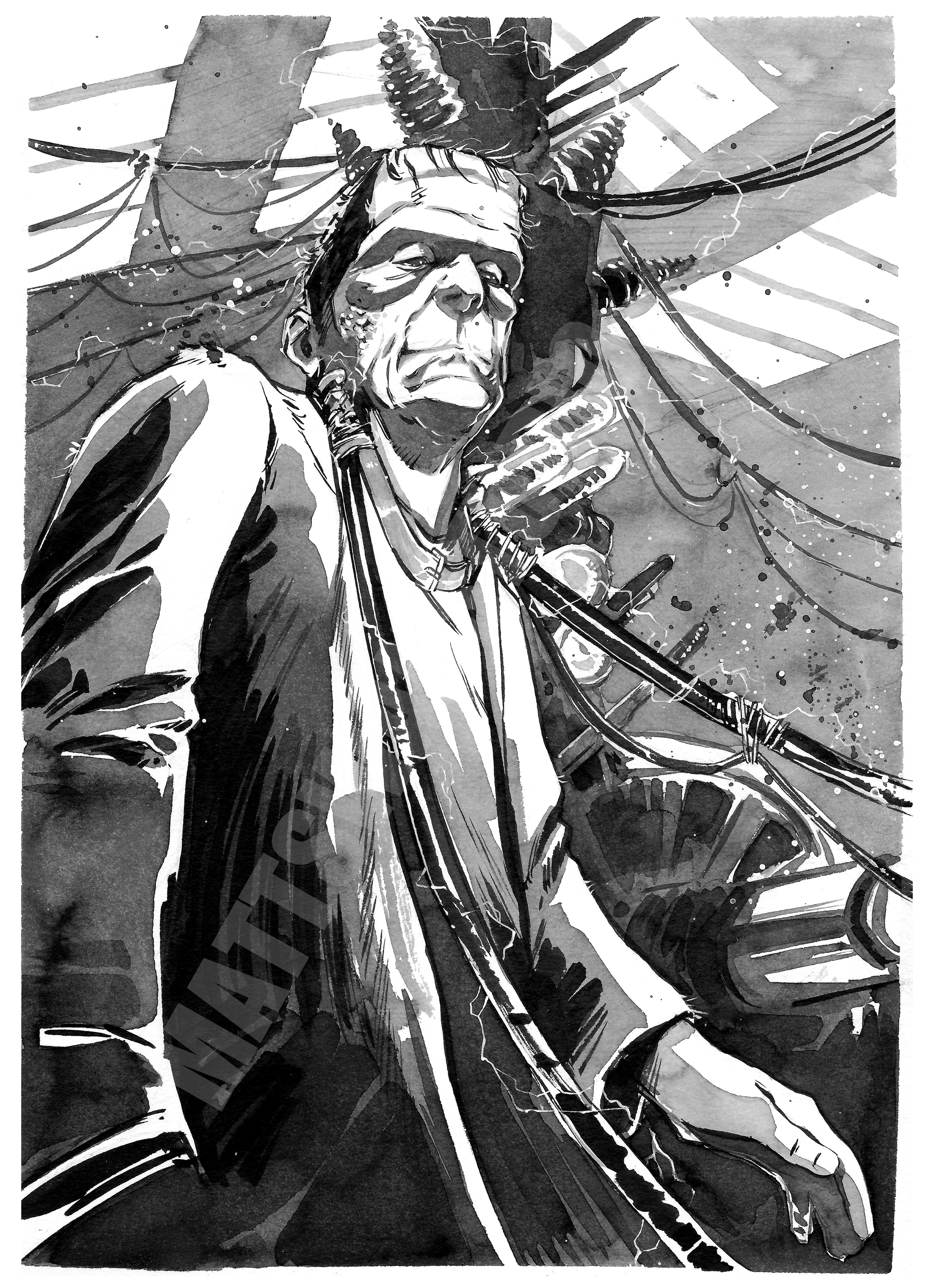 Frankenstein's Monster-Ink/Wash